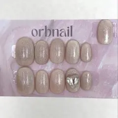 【現品】ベージュフラッシュマグネットネイル　韓国ネイル　ワンホンネイル