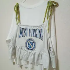 古着リメイクTシャツ　キャミソール　刺繍デザイン
