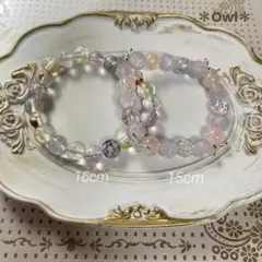ガラスビーズ ブレスレット 2本セット （ハンドメイド） No.C