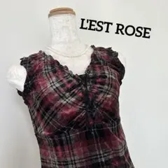 L'EST ROSE レストローズ チェック柄 ベロア キャミソール レースのサムネイル