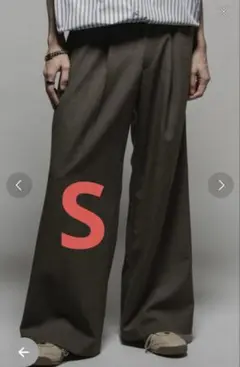 Casper John ウールミックスセミバギースラックス ブラウン Sサイズ