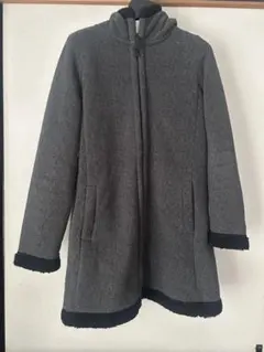 UNIQLO ヘリンボーン柄 フード付き フリース　裏ボア　フルジップ　M