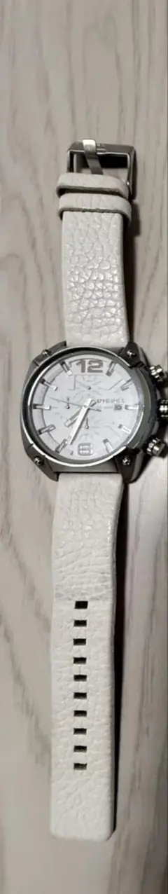 DIESEL 腕時計 ホワイトレザー クロノグラフ