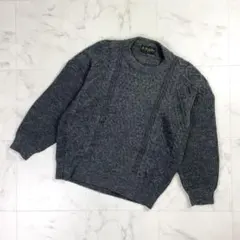 美品 ナノユニバース ケーブル編みニット グレー サイズF*ND380
