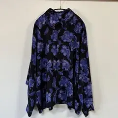 【柄シャツ】HARE ドルマンアートフラワーシャツ Sサイズ 長袖シャツ