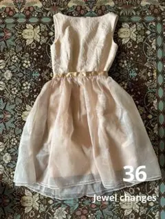 Jewel Changes ノースリーブ 膝丈ワンピース　2way チュール