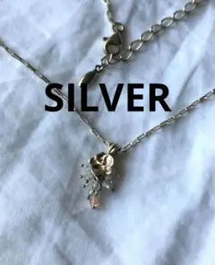 ビンテージ　ムーンストーン？　シルバー　ネックレス　SILVER　フラワー