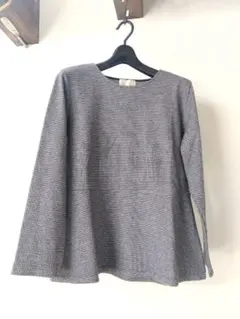 【ALPHA CUBIC】長袖カットソー　千鳥グレー　M