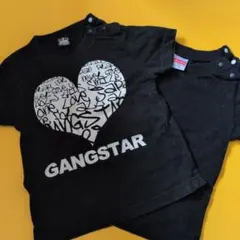 BabyGang GANGSTAR ブラックTシャツ1枚と無地黒の 2枚セットのサムネイル