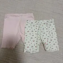 H&M サイクリングショーツ 5分丈 レギンス ピンク 花柄 2-3Yのサムネイル