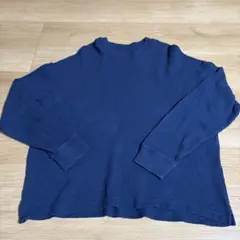 GAP ワッフル地　長袖カットソー　M ネイビー