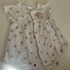 クマプリント コットンロンパース 70cm未満