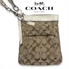 ［訳あり］正規品　COACH コーチ　ショルダーバッグ ベージュ シグネチャー