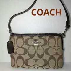 【美品】コーチ COACH シグネチャー リストレットポーチ