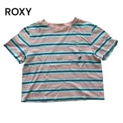 ROXY ストライプ 半袖Tシャツ ミニ丈