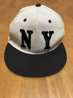 NY ベースボールキャップ ホワイト ブラック