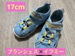 ホームクリーニング済み　ブランシェス　サンダル　花柄　17cm ライトブルーのサムネイル