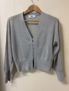 AZUL BY MOUSSY シアーニットカーディガン グレー