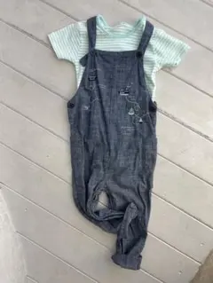 next 刺繍付きデニム風ロンパース　92cm