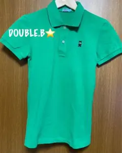 DOUBLE.B⭐️MIKIhouse⭐️半袖ポロシャツ　グリーン　匿名配送　美品