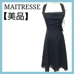 美品 メトリーゼ パーティードレス キャバドレス 黒 背中リボン ファスナー付