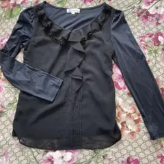 MICHEL KLEIN 長袖ブラウス 38 黒