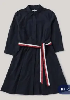 【未使用】トミーヒルフィガー シャツワンピース ネイビー 32