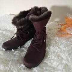 TEXCY/防寒ファーブーツ/23cm EEEE/幅広/冬用/ブラウン