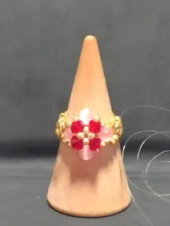 ハンドメイド ビーズリング ビーズの指輪 27 【サイズオーダー可能】