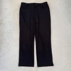 スラックス 大きめサイズ シンプル オフィスカジュアル ブラックLL