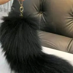 大人気 しっぽ ファー チャーム キーホルダー 黒 ブラック 韓国 y2k ⑤