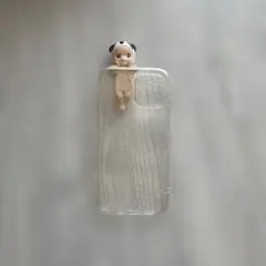 パンダフィギュア付きクリアiPhone12ケース
