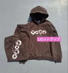 9090 OG Logo Assort Zip Hoodie ブラウン Lセット