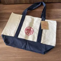【新品未使用】 TRADER JOE'S エコバッグ大 アイボリー/ネイビー