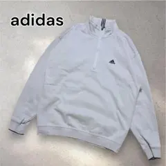 【adidas】メンズ ハーフジップ スウェット トレーナー グレー ゴルフ M
