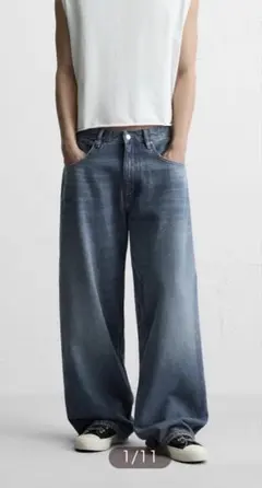 ZARA JEANSバルーンスリーブフィットデニム