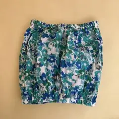 チューブトップ　ベアトップ　花柄　春夏コーデ　フラダンス　ハンドメイド