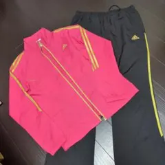 adidas ジャージ上下セット ピンク×ブラック