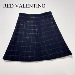 RED VALENTINOレッドヴァレンティノ スカート フレア 紺 チェックのサムネイル