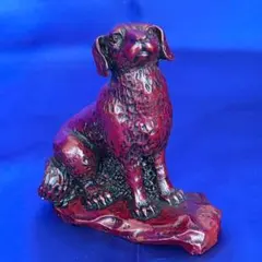 置物 戌 犬 いぬ 開運 風水 縁起物 オブジェ インテリア レトロ 赤