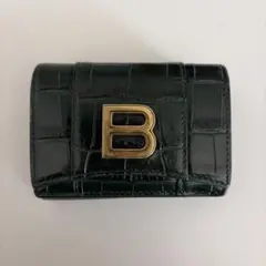 美品✨バレンシアガ 三つ折り 財布 モナコ BBロゴ レザー 本革