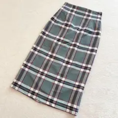 AG by aquagirl　ストレッチチェックタイトスカート　ロング丈　ナロー