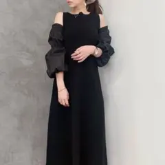 eimy istoire オフショルダー ブラック マキシワンピース ワンピース