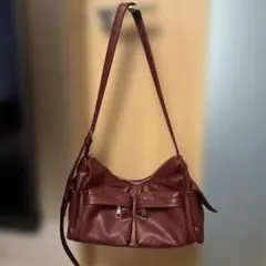 【匿名配送】ワインレッド　ショルダーバッグ　109