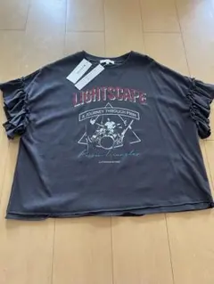 【新品タグ付き】グローバルワーク ヘビロッ TEEフリルプリントTシャツ