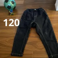 branshes ダークブルー デニムテーパードパンツ120