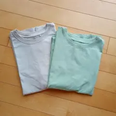 半袖Tシャツ ベージュ・グリーン　２枚セット 160のサムネイル