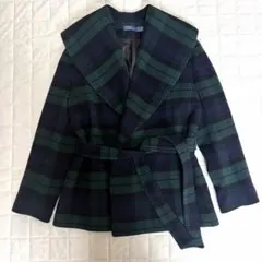 POLO RALPH LAUREN プラッド ウールブレンドツイルラップコート - メルカリ