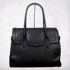 美品✨SOMES SADDLE 本革 シボレザー ハンドバッグ ブラック 日本製のサムネイル