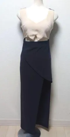 デイジーストア藤井リナ着用 ウエスト肌見せ スリット ドレスネイビー系 L